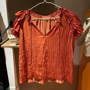 Ulla Johnson silky short sleeve blouse. Perfect condition